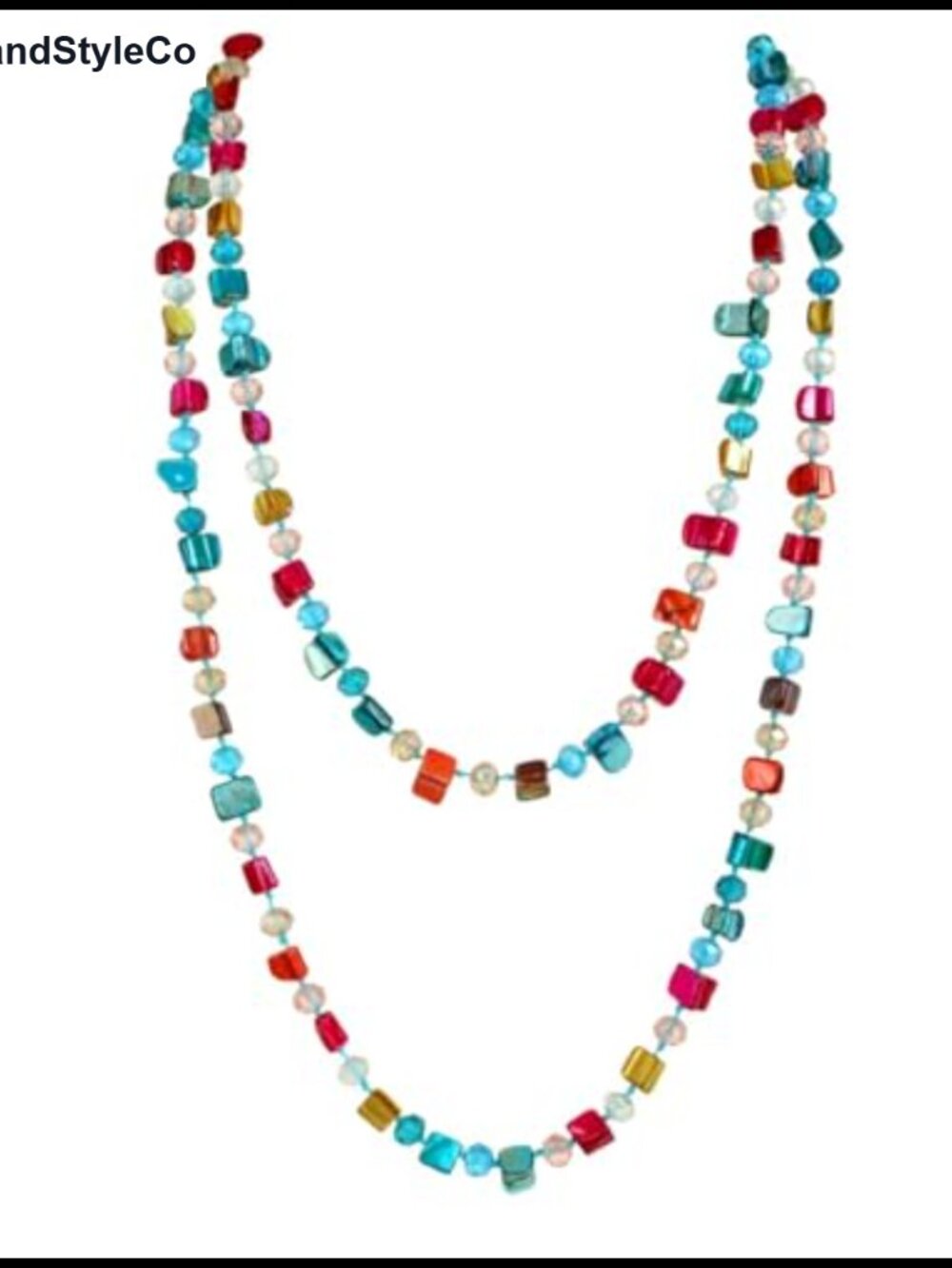 48" Shell Beaded Long Statement Necklace Chunky Boho Layering Women